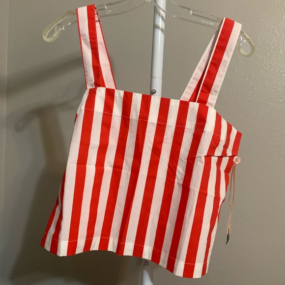 ban.do Tops - Ban.do Red & Ivory Stripe Tank - NWT!